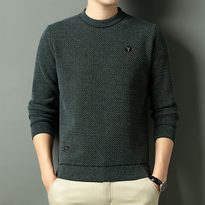 Street Wave Mens Structured Knit Crewneck Sweater With Premium Texture And Relaxed Fit