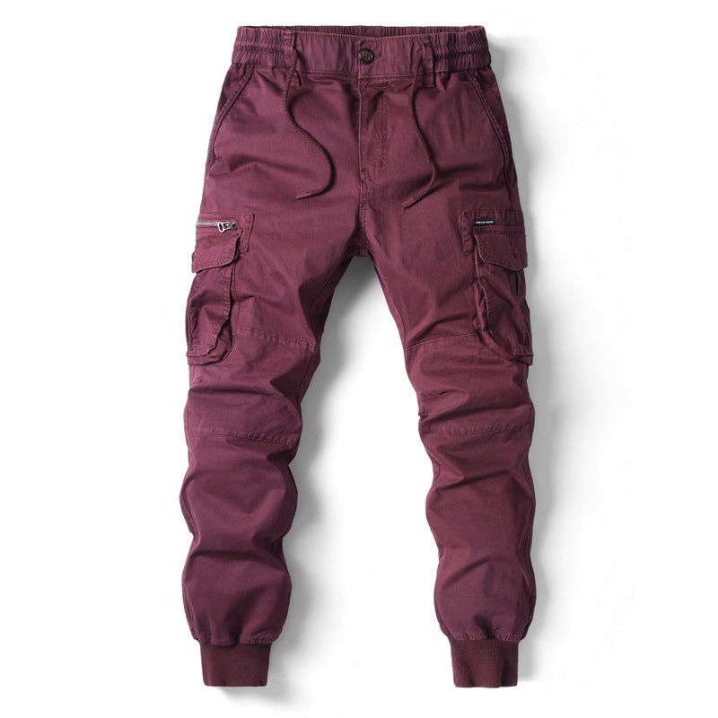 Street Wave Men's Cargo Joggers With Adjustable Waist And Versatile Pockets For Everyday Wear