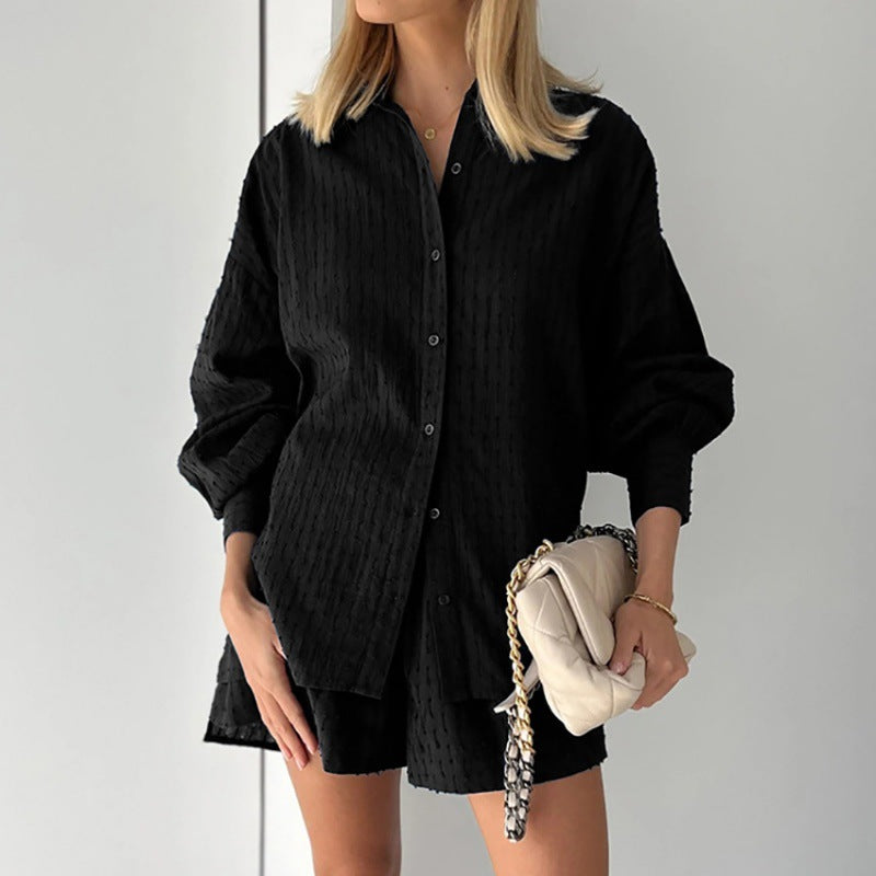 Street-Wave Womens Loose Shirt And Shorts Set With Airy Lightweight Fit For Summer Comfort