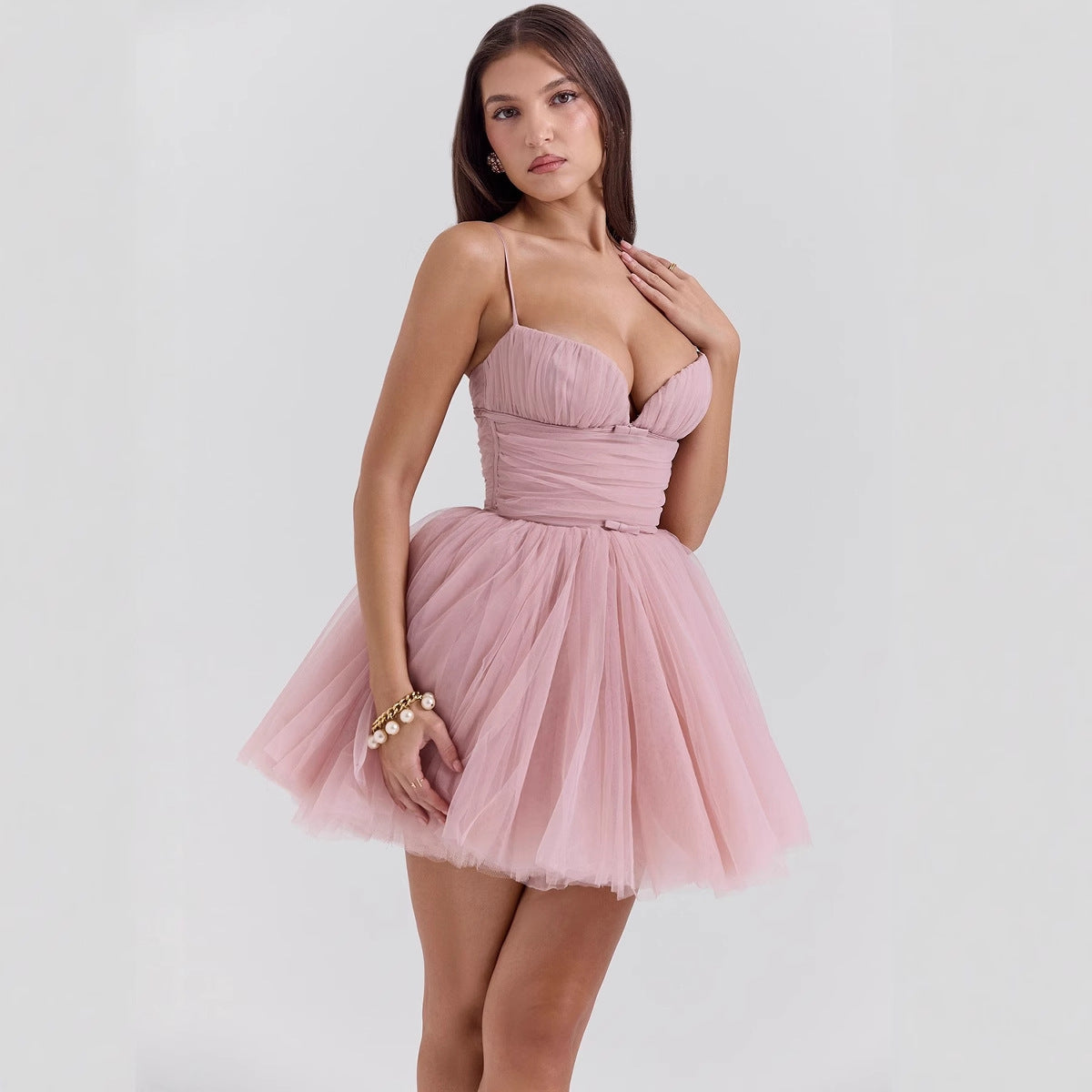 Street-Wave Playful Tulle Dress With Adjustable Straps Flowy A-Line Silhouette For Women