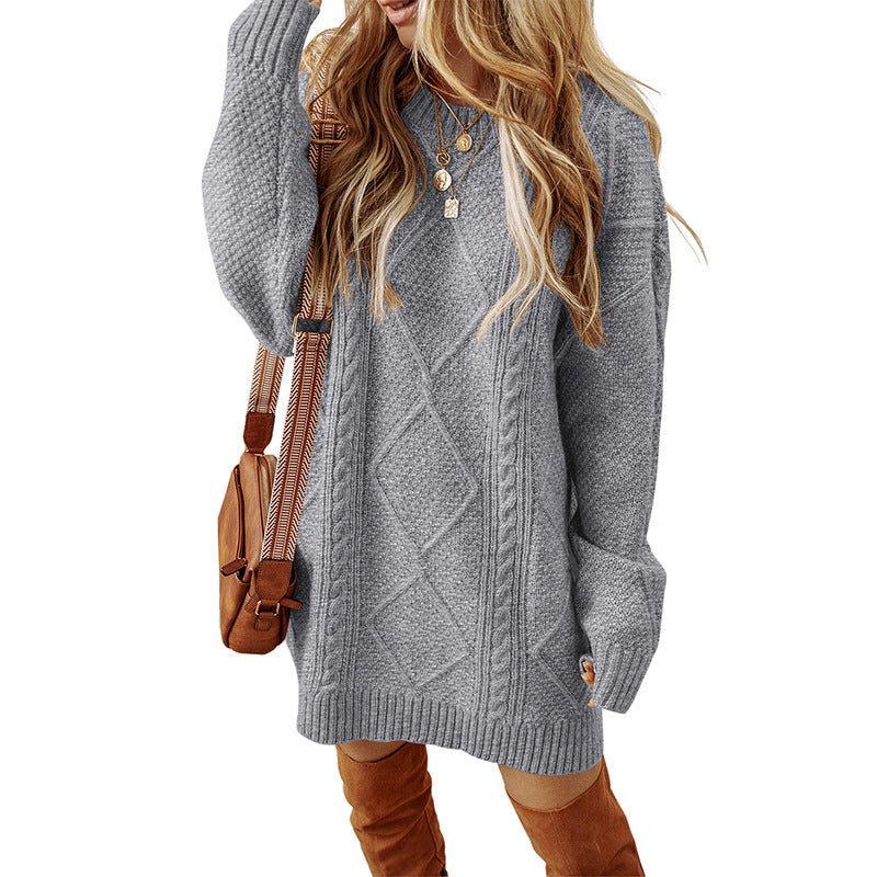 Streetwave Plus Size Cozy Oversized Knit Sweater Dress For Women Warm Winter Chic