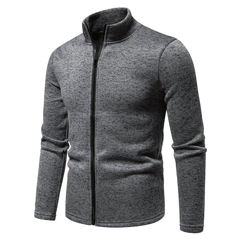 Street-wave Mens Fleece Jacket With High Stand Collar Full Zip For Active Men Premium Breathable Warmth