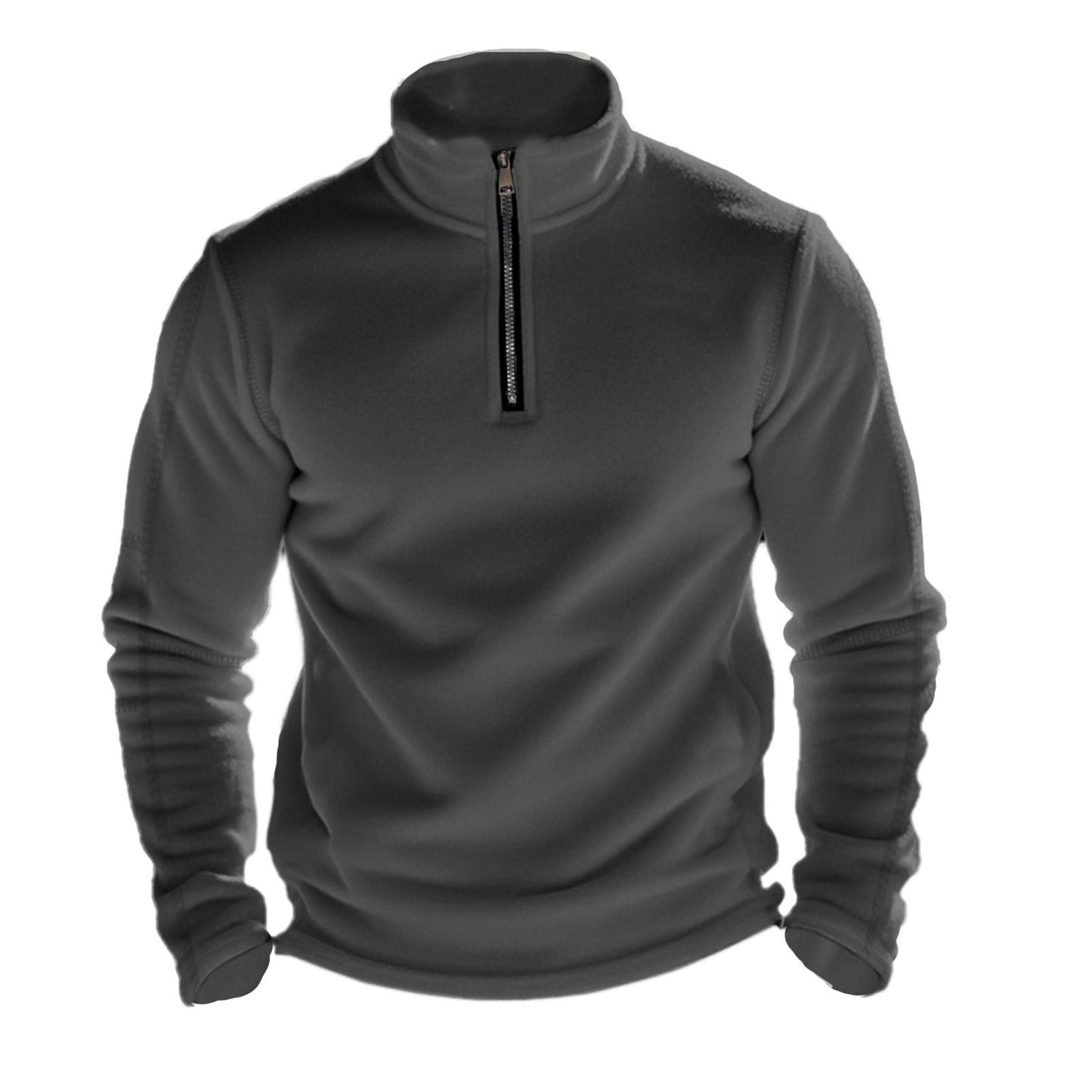 Street-wave Mens Fleece Pullover With Stand Collar Warm Comfortable Breathable Half Zip