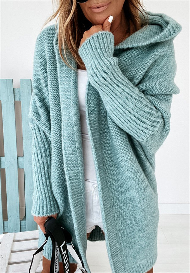 Street Wave Cozy Knit Hoodie Cardigan For Women With Oversized Sleeves Premium Soft Fabric And Relaxed Fit