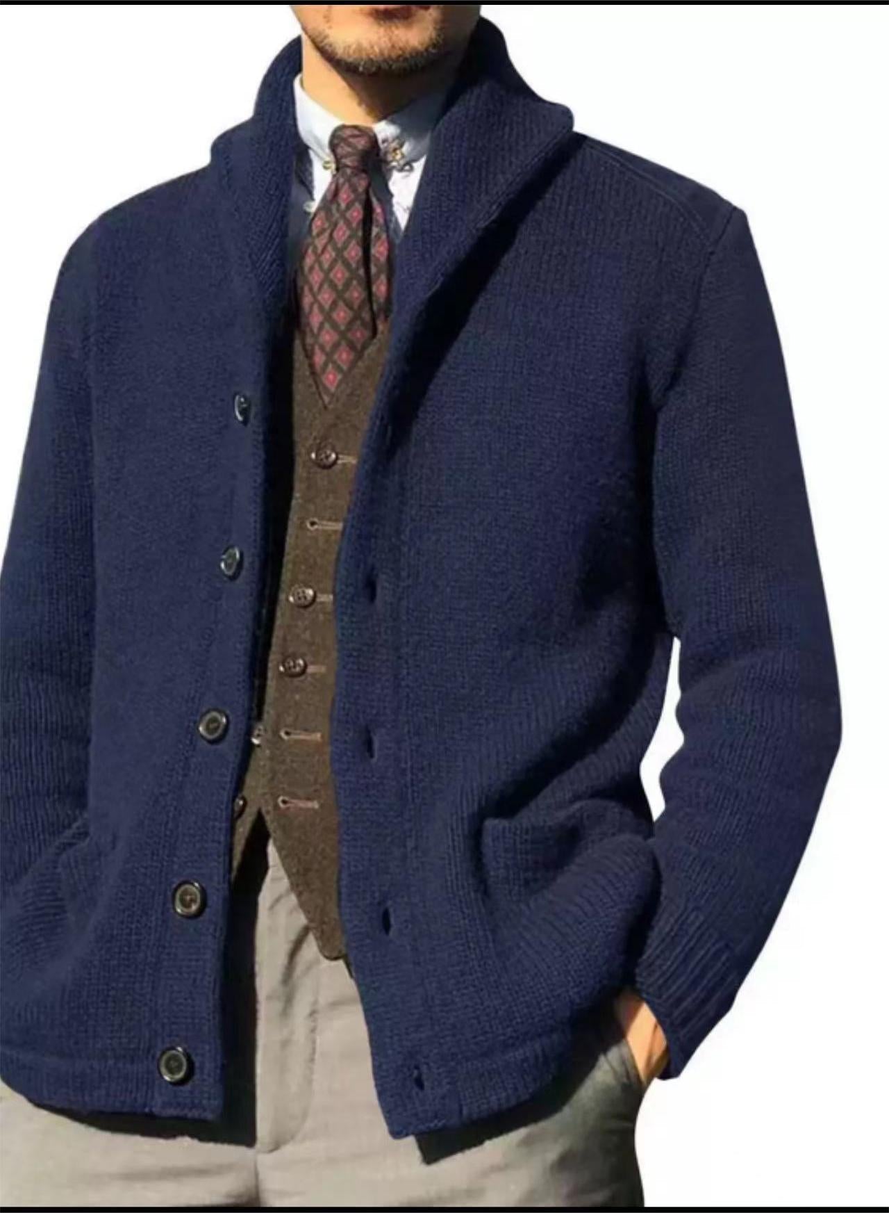 Men's Shawl Collar Cardigan Streetwave Modern Casual Knitwear For Everyday Comfort And Style