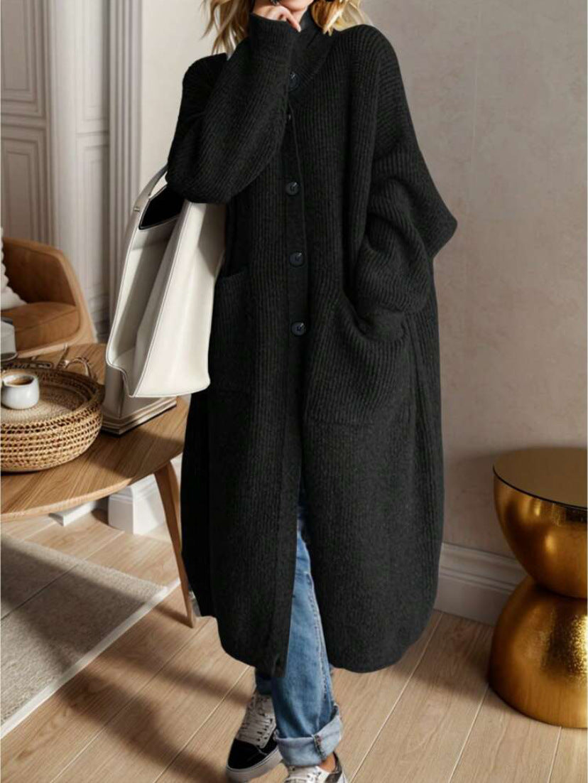 Womens Wool Blend Cardigan By Street-Wave With Large Pockets And Button Detail For Cozy Everyday