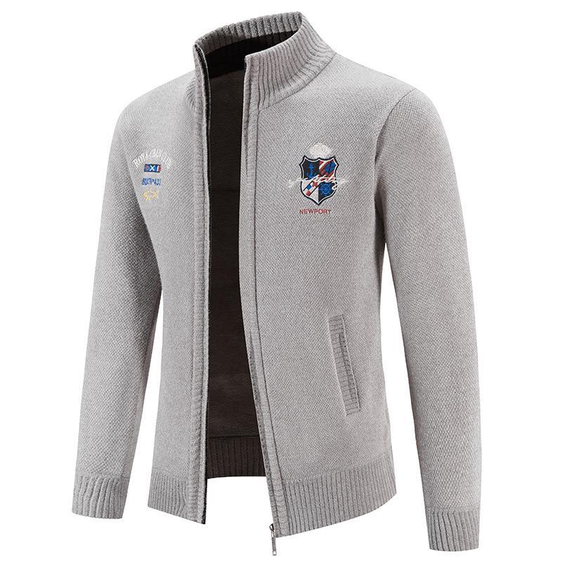 Mens Fashion Cardigan With High Collar And Embroidered Details By Streetwave For Modern Men