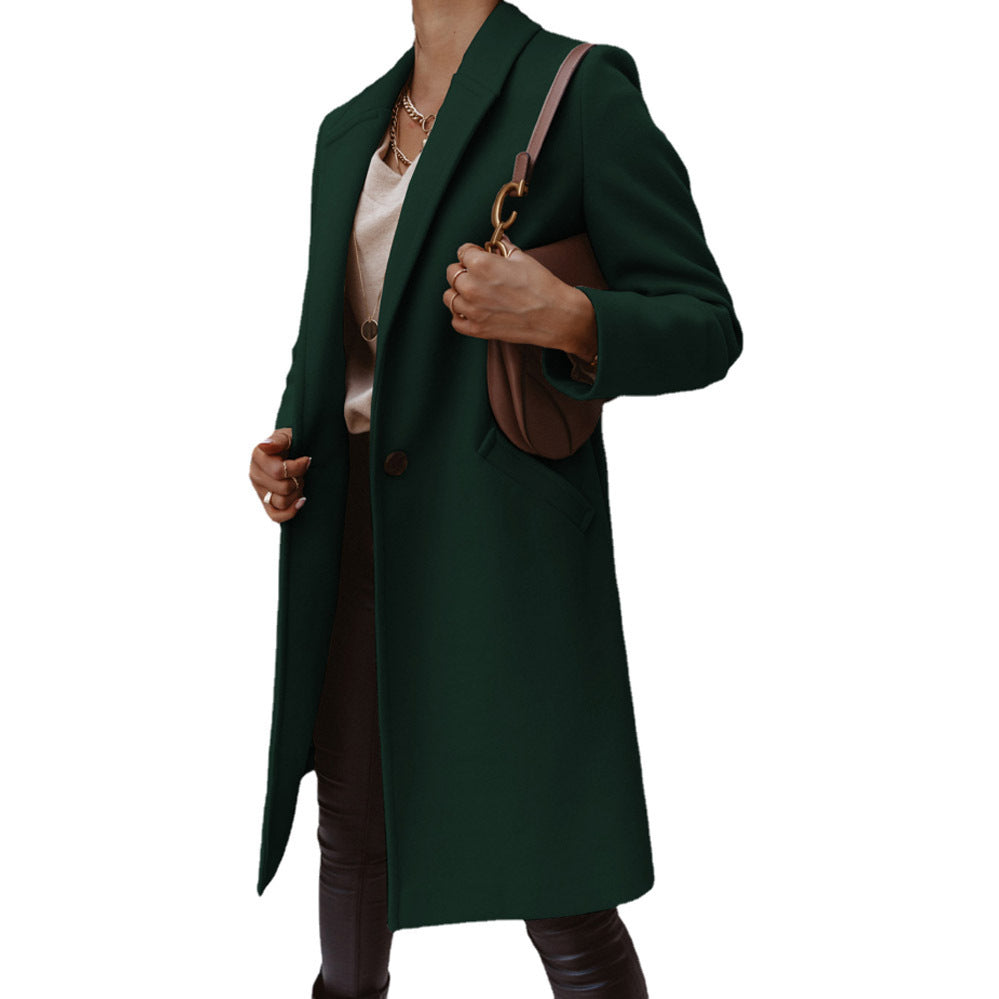 Streetwave Women Wool Coat With Slim Silhouette And Practical Pockets For Elegant Warmth
