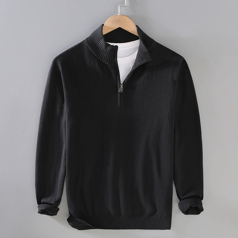 Street Wave Mens Zip Neck Stand Collar Pullover For Modern Men Comfort And Style