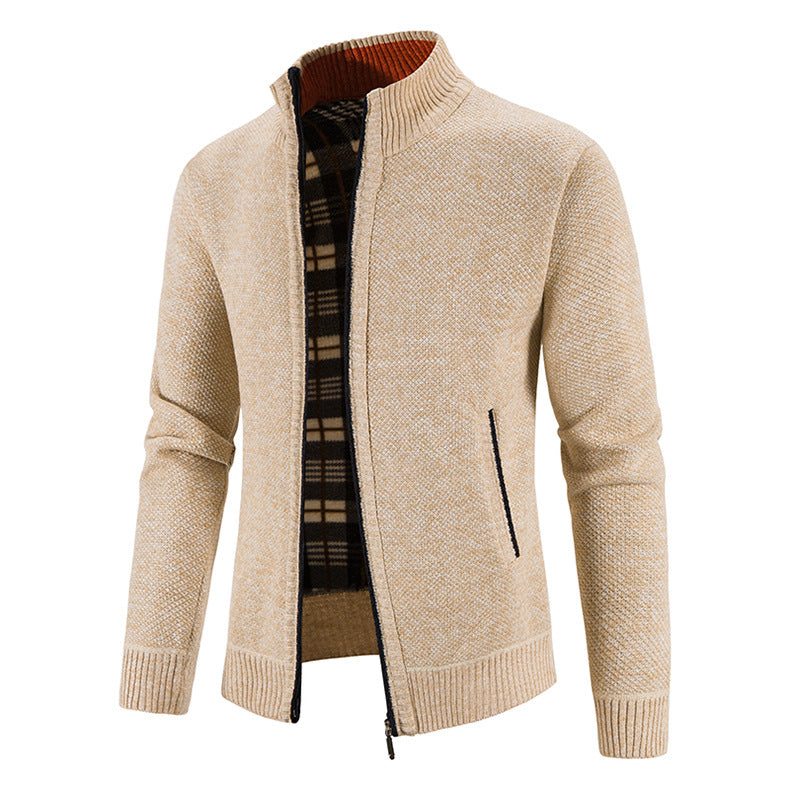 Mens Cardigan With High Collar And Practical Pockets For Daily Cozy Wear By Street-Wave