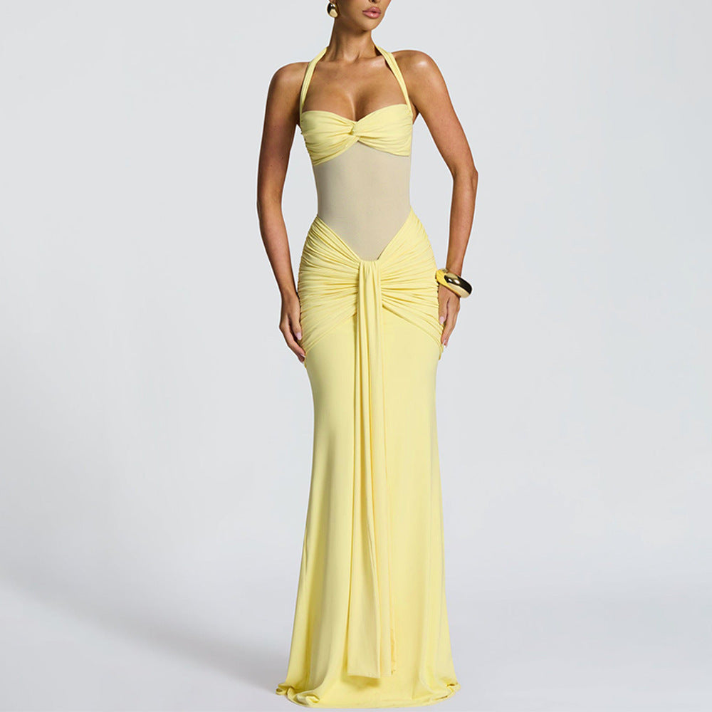 Elegant Maxi Dress With Refined Draping And Ruched Waist For Women By Streetwave Glamorous Evening Gown