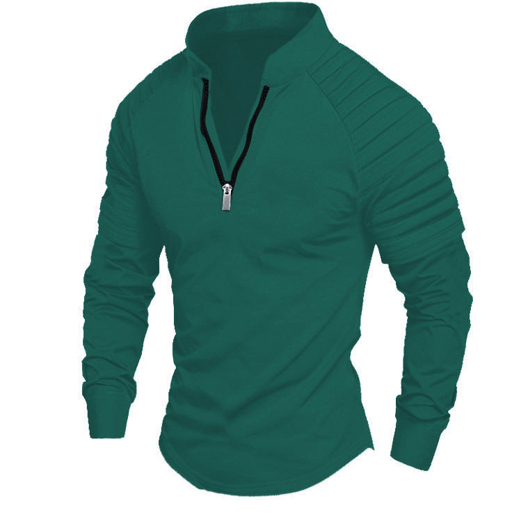 Street Wave Men's Training Shirt With High Collar Zip For Breathable Comfort And Active Performance