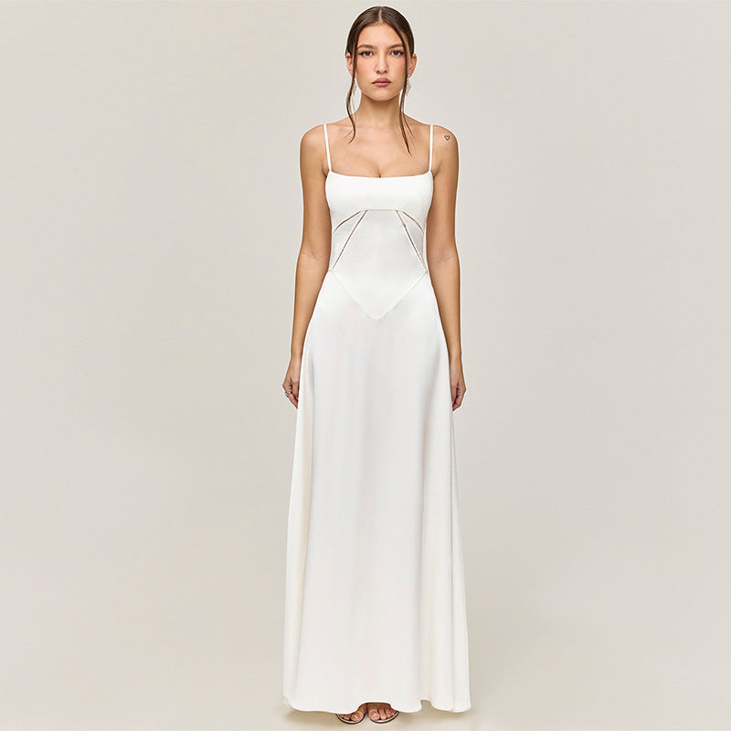 Street-wave Elegant Evening Dress With Tailored Silhouette And Flowing Skirt For Women