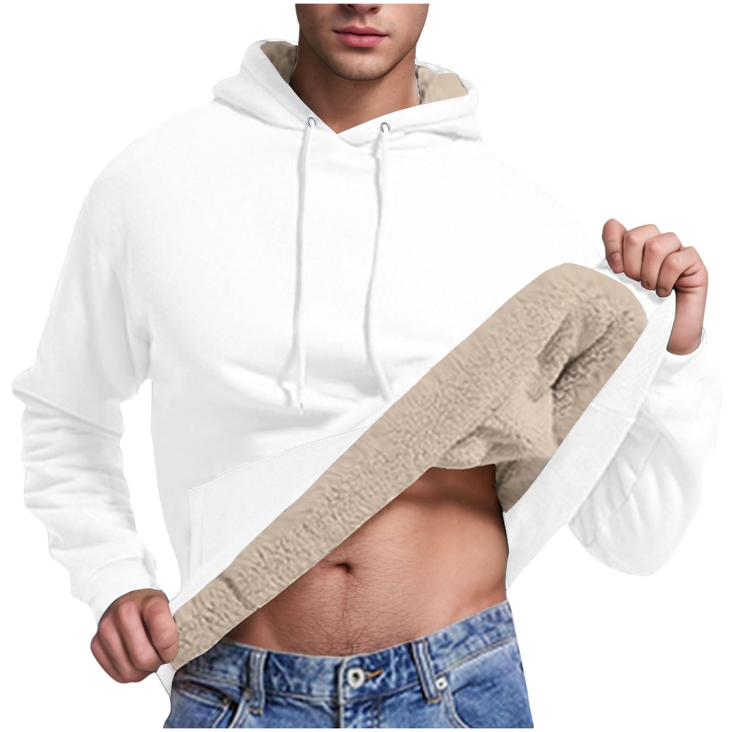Street Wave Mens Fleece Hoodie With Cozy Sherpa Lining For Cold Weather Comfort All Day Warmth