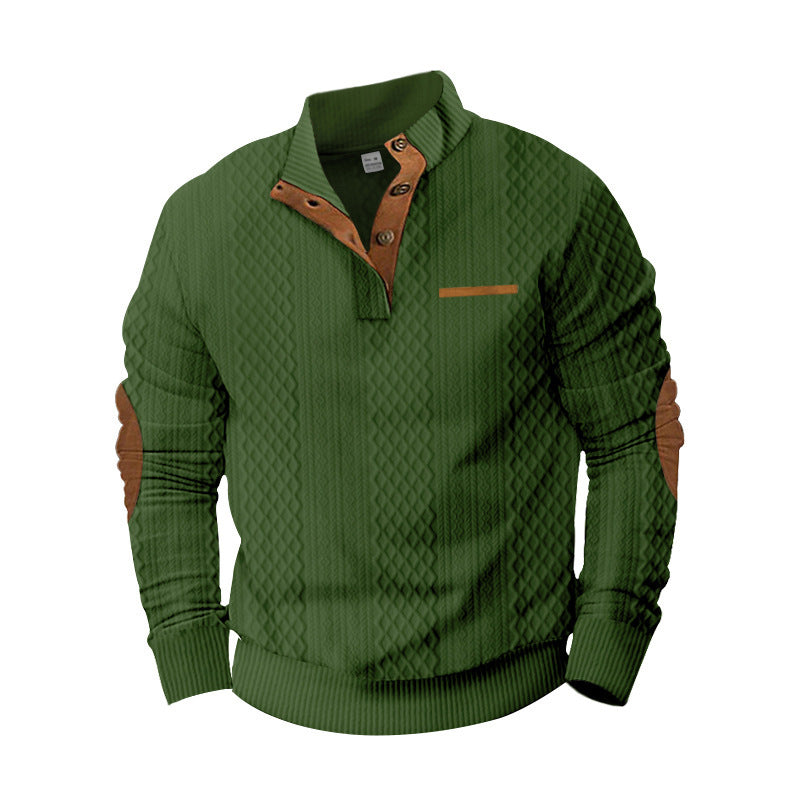 Mens Premium Structured Knit Sweater With Elegant Appliques Street Wave Comfort Fit