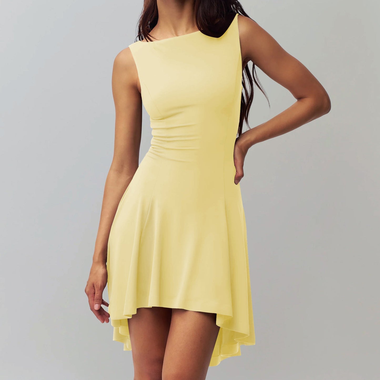 Streetwave Sleeveless Asymmetric Dress For Women Elegant Versatile Everyday Wear