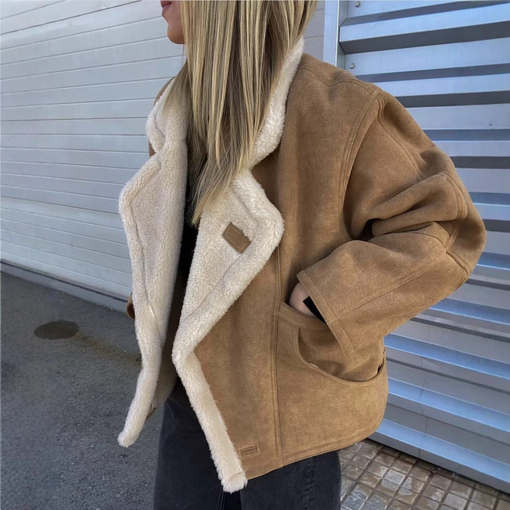 Street-wave Women's Oversized Sherpa Winter Jacket With Plush Lining For Ultra Warmth And Cozy Comfort