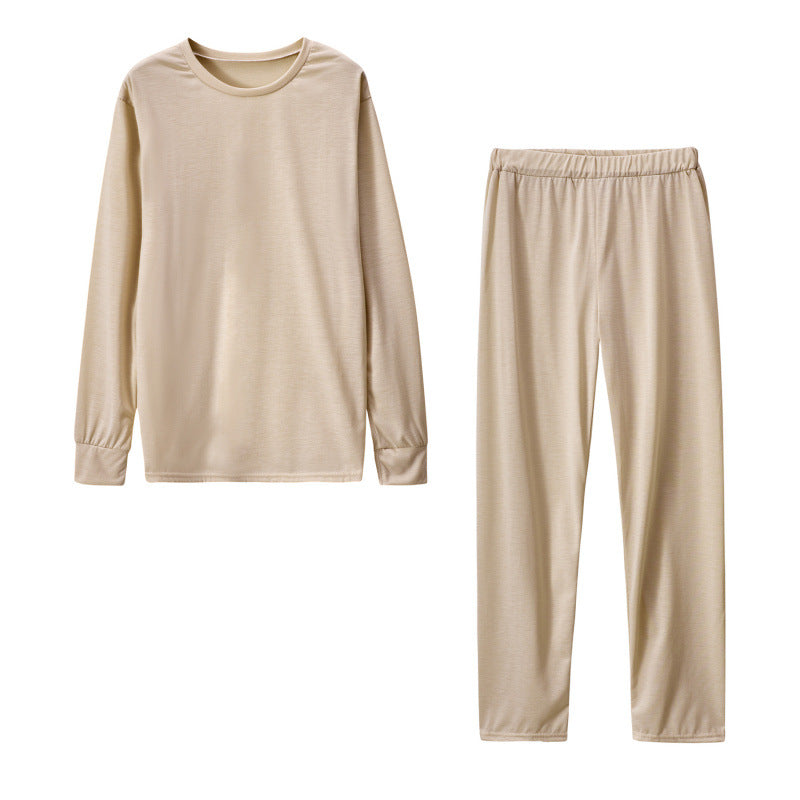 Street-wave Women's Long Sleeve Pajama Set With Elastic Pants Cozy Breathable Sleepwear