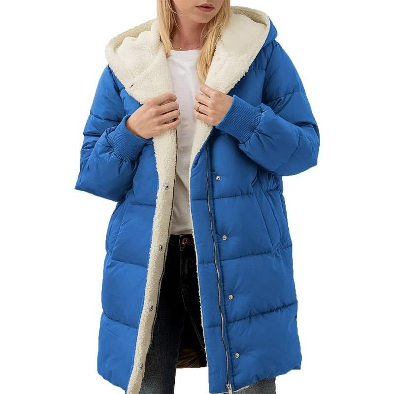 Street-Wave Nina Reversible Cotton Puffer Coat With Hood For Women Cozy Winter Luxury