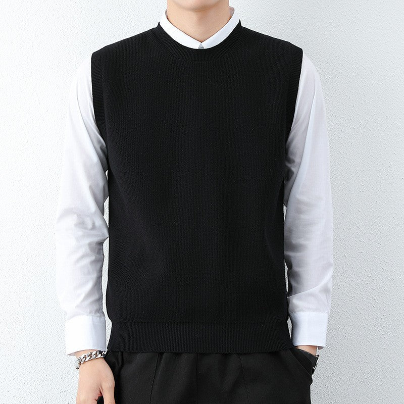 Street-Wave Mens Knit Vest With Fine Knit Pattern Comfortable Fit Modern Style Everyday Wear