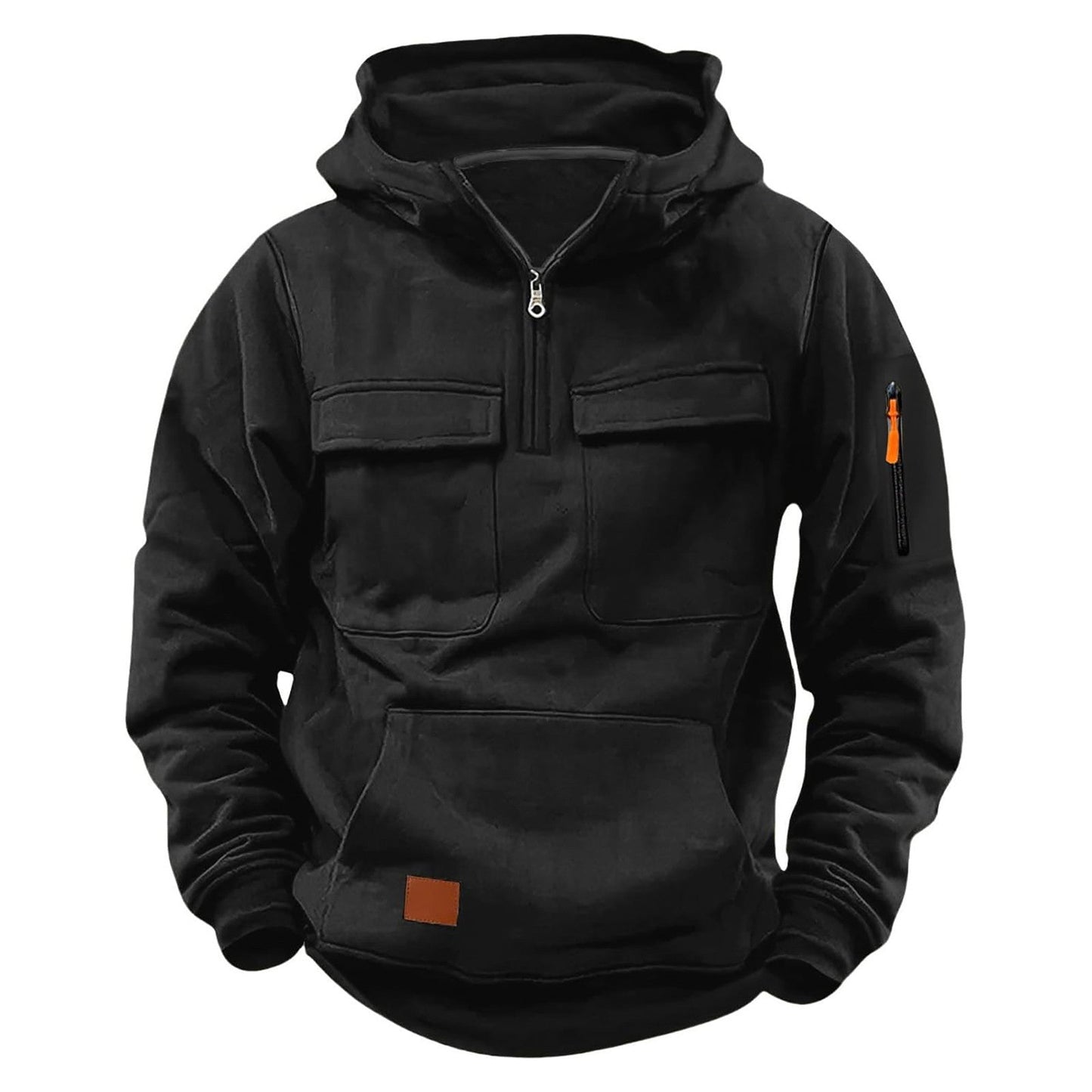 Street-Wave Men's Functional Hooded Zip Jacket With Practical Pockets For Active Men
