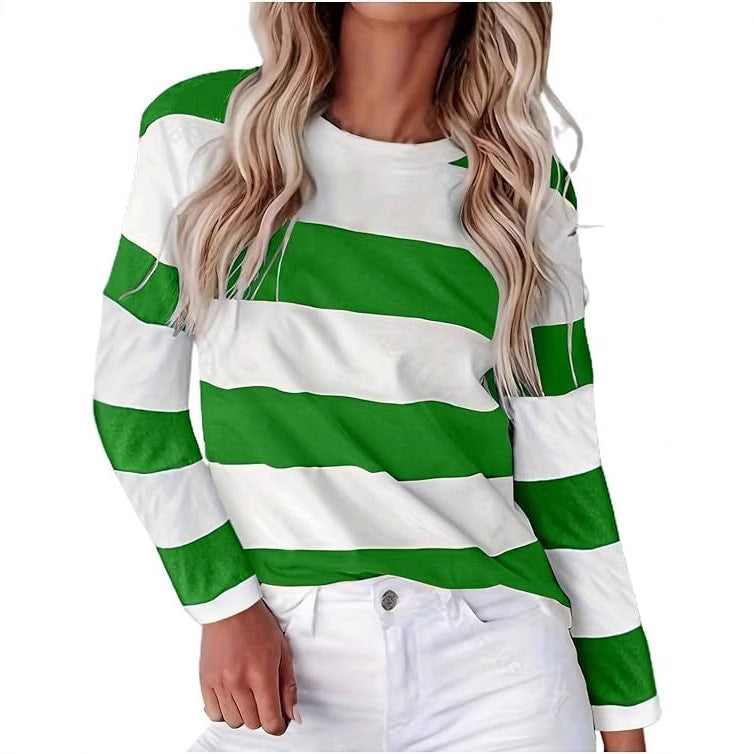 Street Wave Womens Striped Long Sleeve Shirt For Casual Everyday Style And Comfort