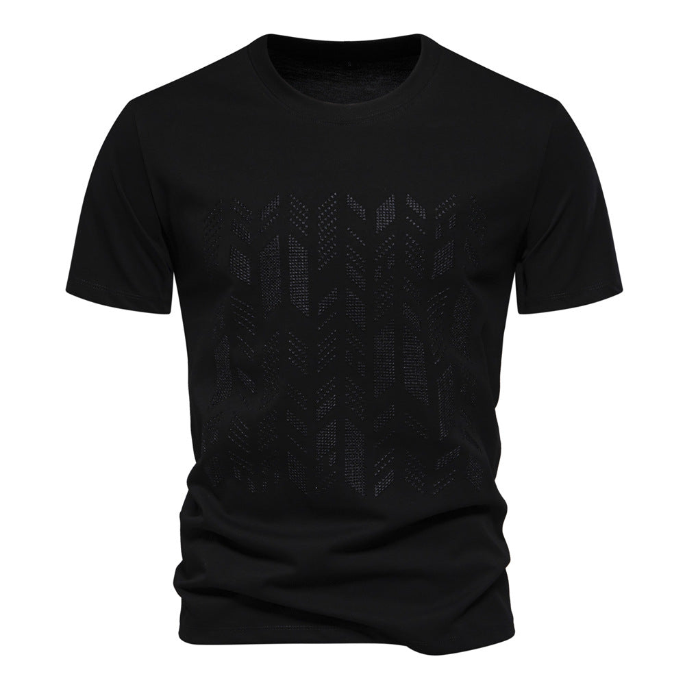 Street Wave Mens T Shirt With Innovative Textured Structure Design Breathable Cotton