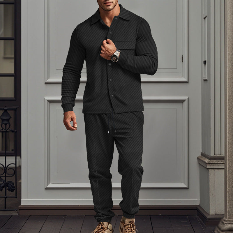 Street Wave Mens Pajama Set Casual Sleepwear With Elegant Button Details For Relaxing Nights