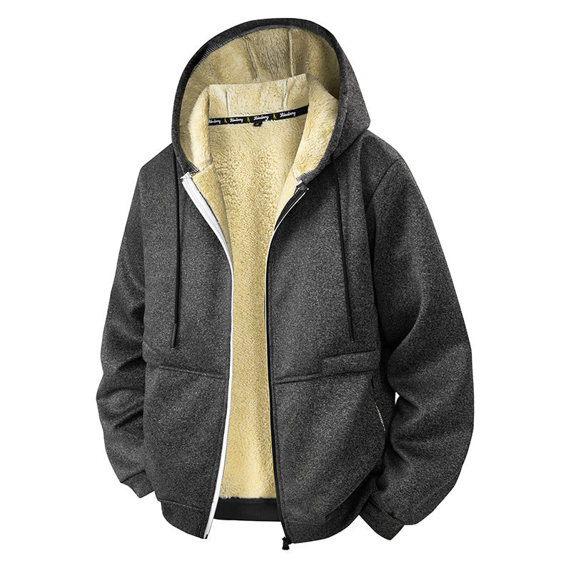 Street Wave Mens Warm Fleece Jacket With Functional Cut Cozy Sherpa Lined For Outdoor Comfort