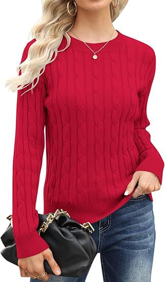 Street-Wave Women's Cable Knit Sweater Soft Cotton Blend For Comfortable Everyday Wear Timeless Chic Pullover