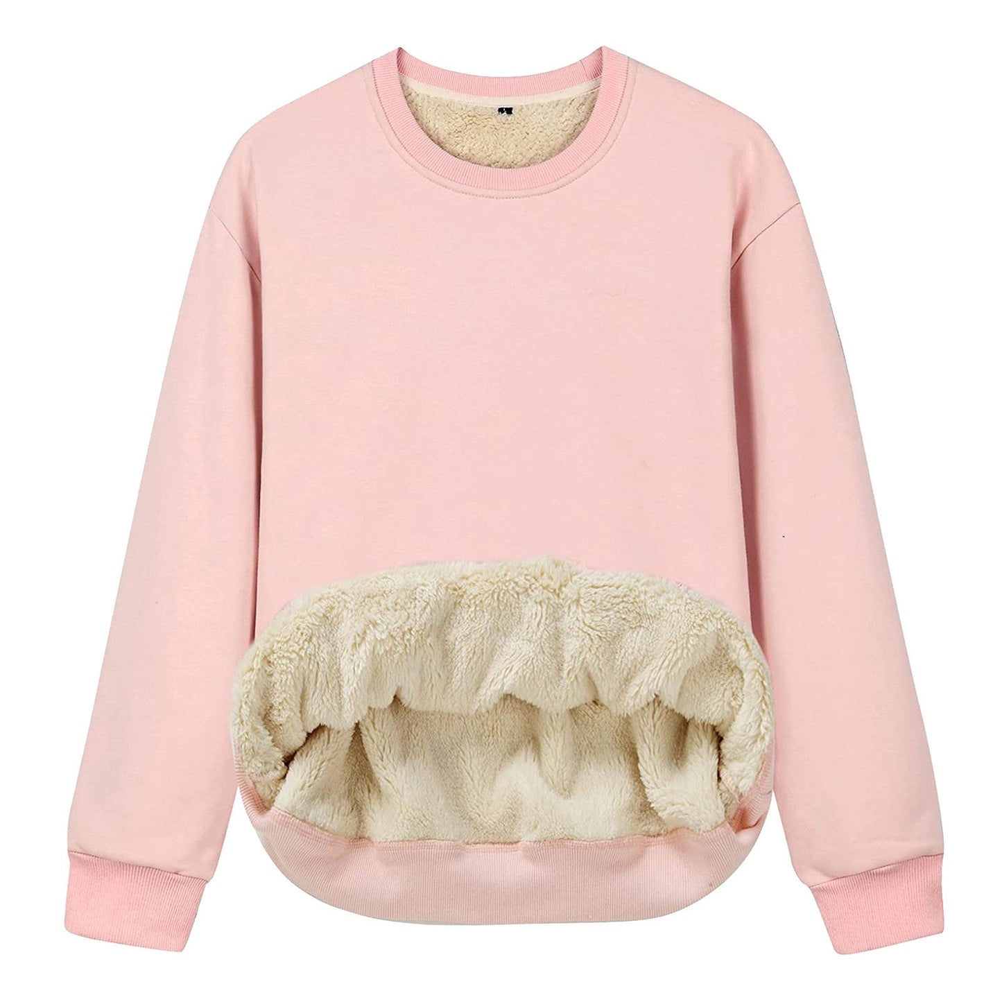 Women Cozy Sweatshirt With Soft Fleece Lined Interior Crew Neck Streetwave Relaxed Everyday Comfort