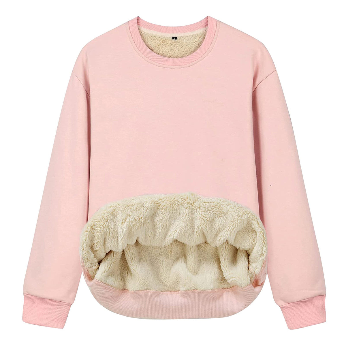 Women Cozy Sweatshirt With Soft Fleece Lined Interior Crew Neck Streetwave Relaxed Everyday Comfort