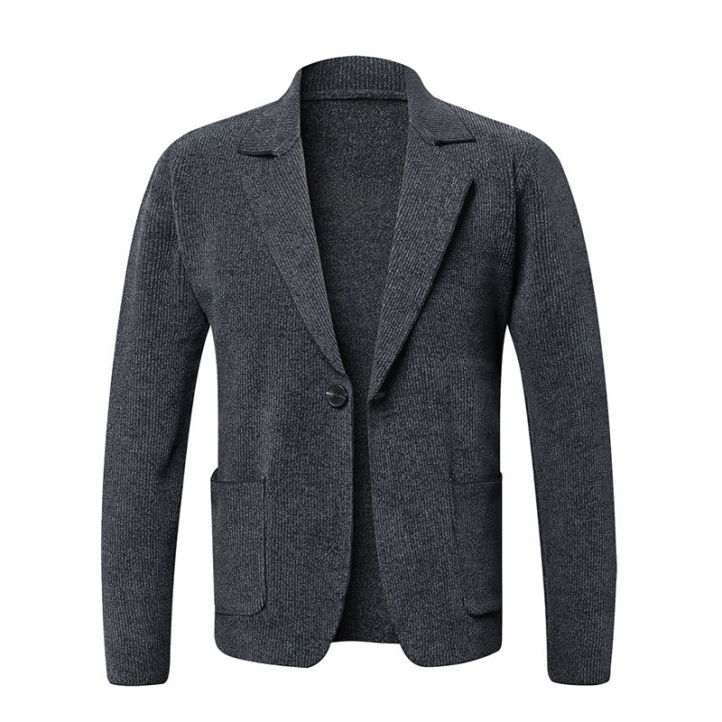Streetwave Mens Premium Knit Blazer With Practical Pockets For Formal Or Casual Wear