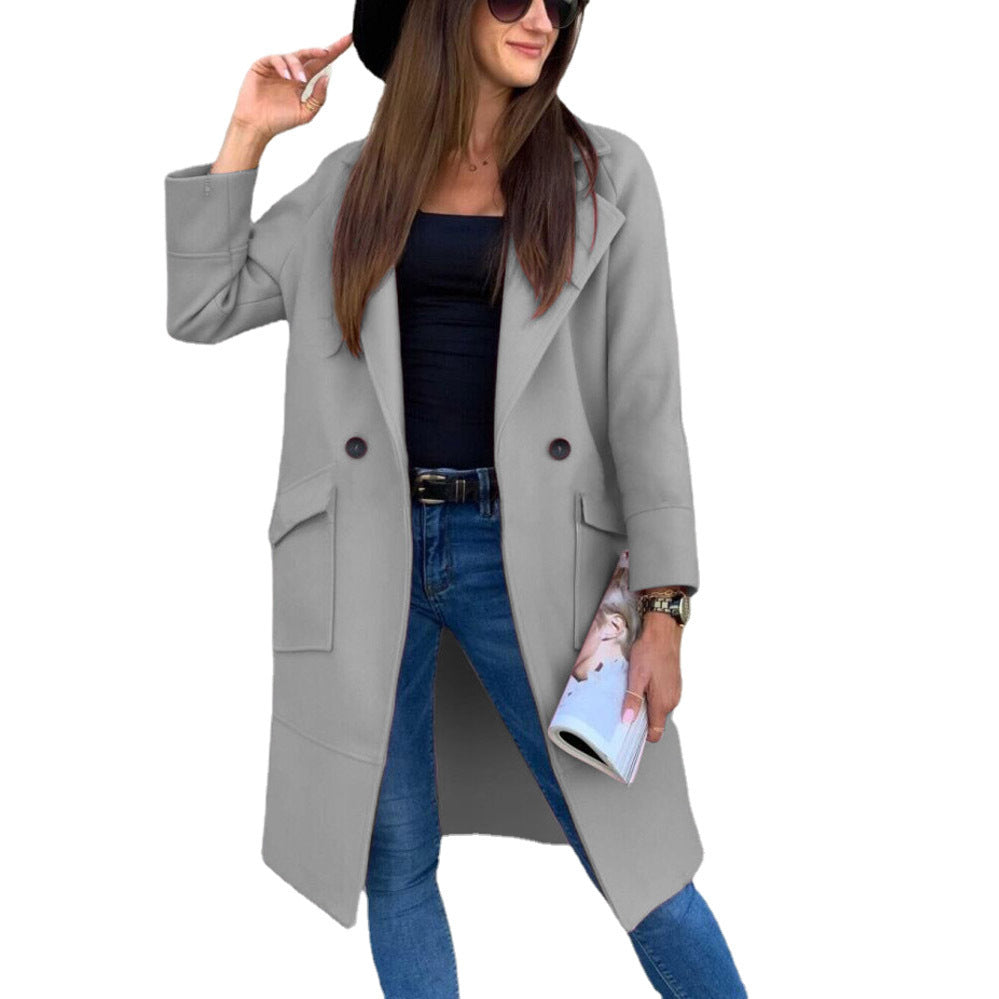 Street-Wave Women's Oversized Coat With Modern Pockets And Elegant Lapel For Everyday Wear