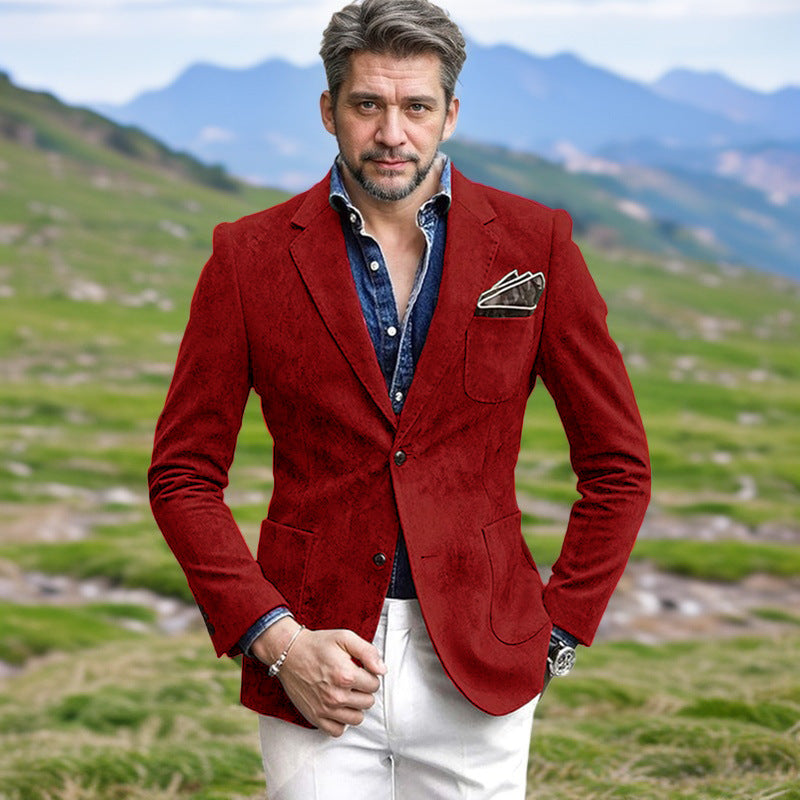 Mens Velvet Blazer Street-Wave Elegant Cut With Plush Feel For Modern All-Season Gentlemen