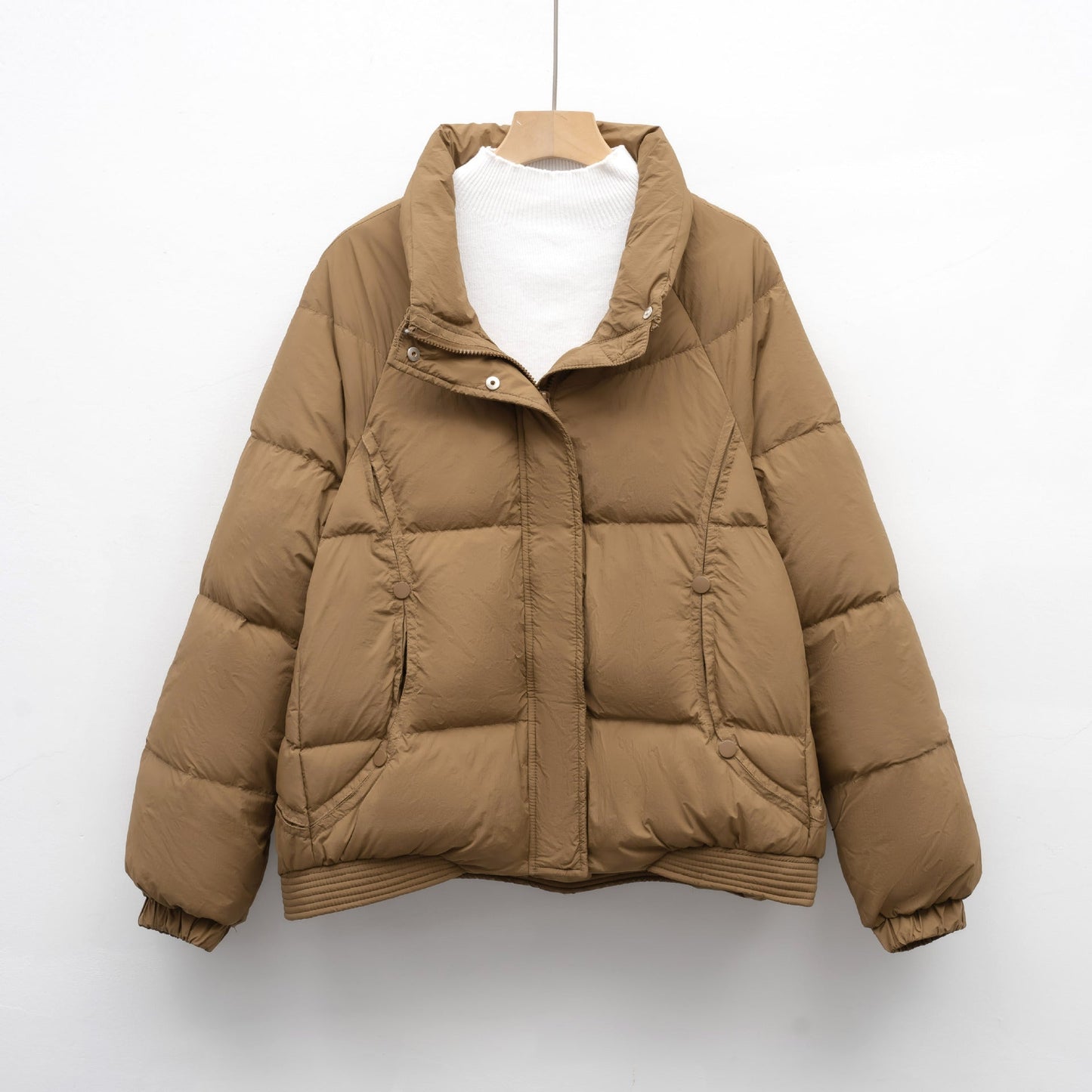 Streetwave Women Puffer Jacket With Modern Collar And Practical Pockets Cozy Insulated Winter Coat