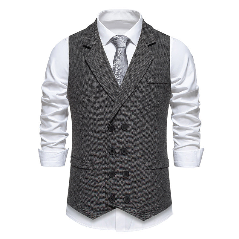 Street-wave Mens Elegant Suit Vest With Classic Houndstooth And Modern Fit Formal Waistcoat For Professionals