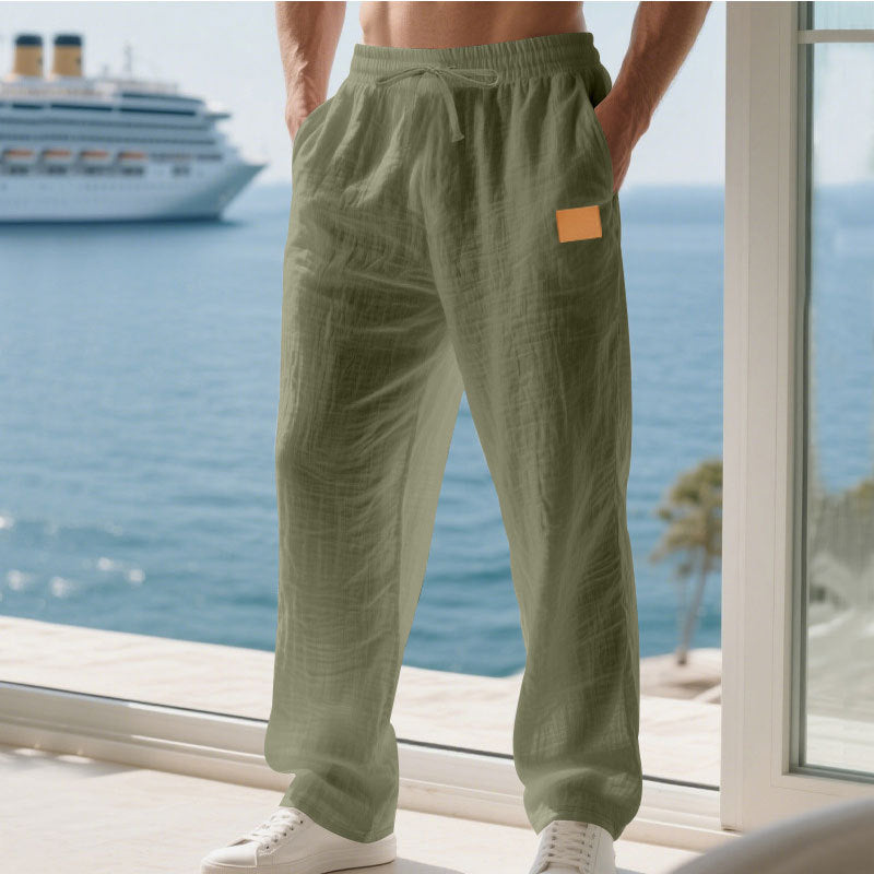 Streetwave Mens Lightweight Linen Summer Pants Breathable Comfort For Warm Weather