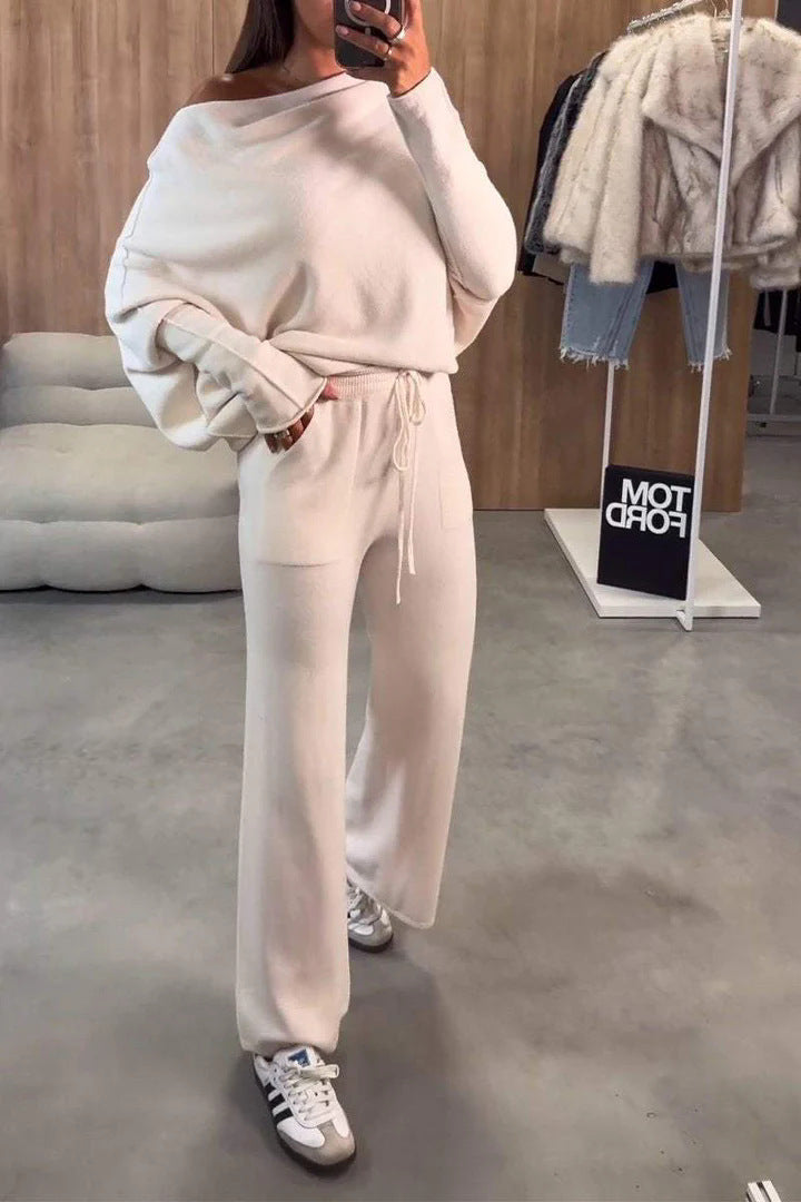 Streetwave Womens Cozy Wide Leg Loungewear Set For Effortless Comfort And Everyday Style