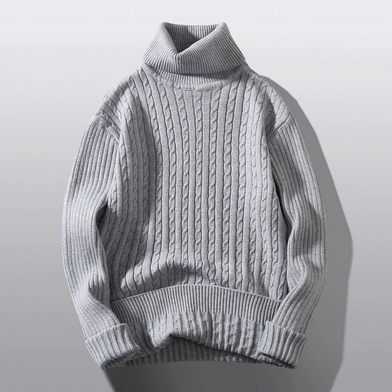 Street Wave Womens Turtleneck Knit Sweater With Ribbed Pattern Cozy Warmth For Women