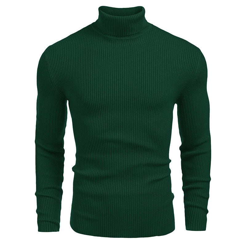 Mens Ribbed Knit Rollneck Sweater Street Wave Elegant Warm Premium Comfort For Cold Weather And Everyday Wear
