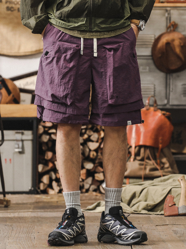 Street-Wave Men's Cargo Shorts Quick Dry Mesh Pockets Adjustable Waist Outdoor