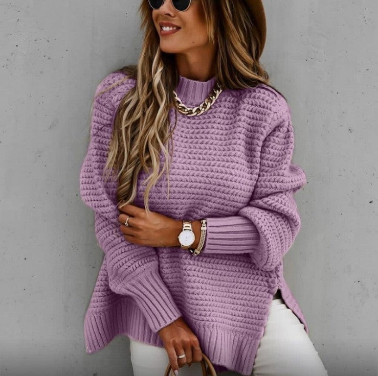 Womens Cozy Textured Knit Sweater With Wide Relaxed All Day Comfort By Street Wave For Women