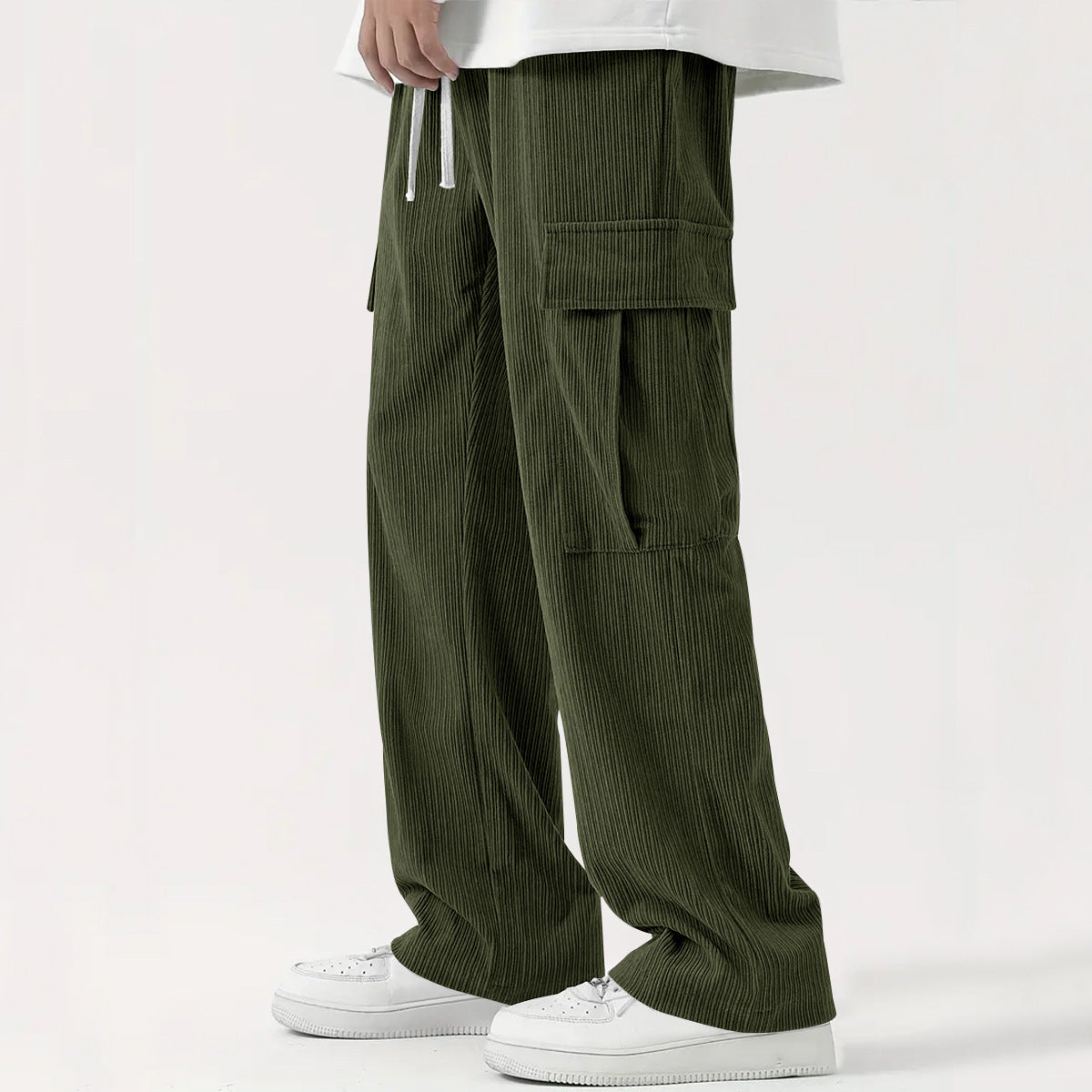 Street-wave Corduroy Cargo Pants For Men Durable Comfort Versatile Streetwear Essentials