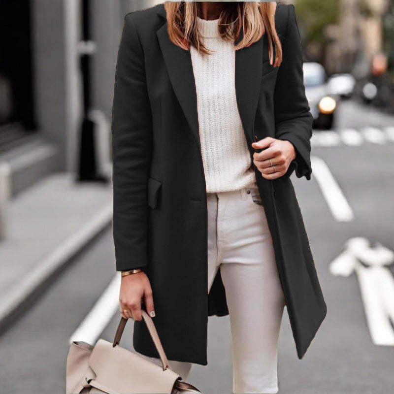 Street Wave Women Long Coat Casual Elegant Overcoat For Modern Style And Comfort
