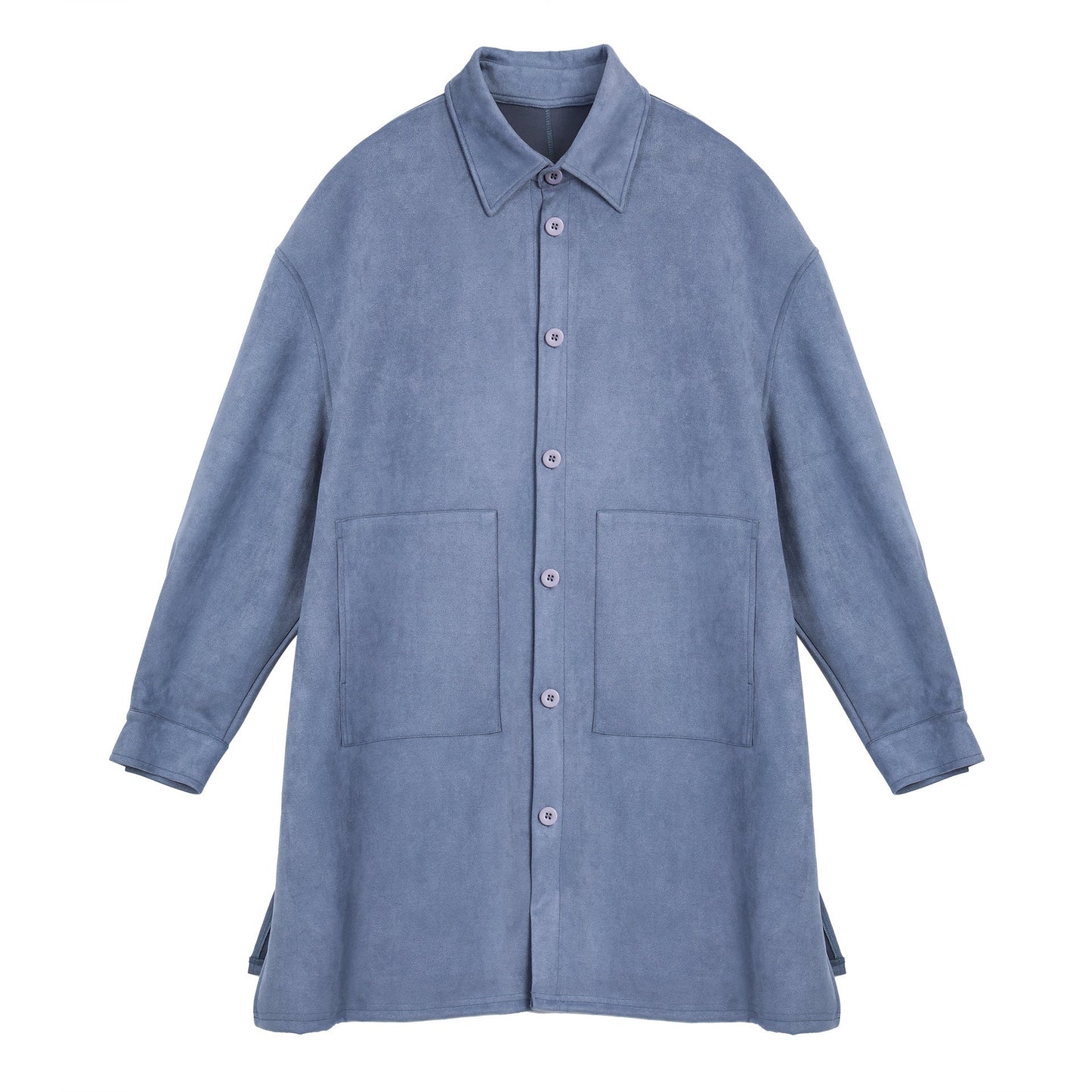 Street-wave Women Oversized Suede Shirt Jacket With Soft Feel And Large Pockets For Everyday