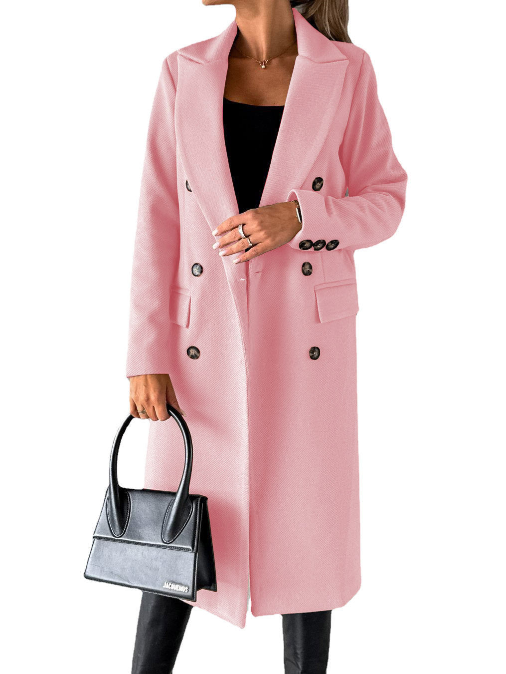Street-Wave Women Trench Coat Double-Breasted Button Front With Practical Pockets Timeless Elegance
