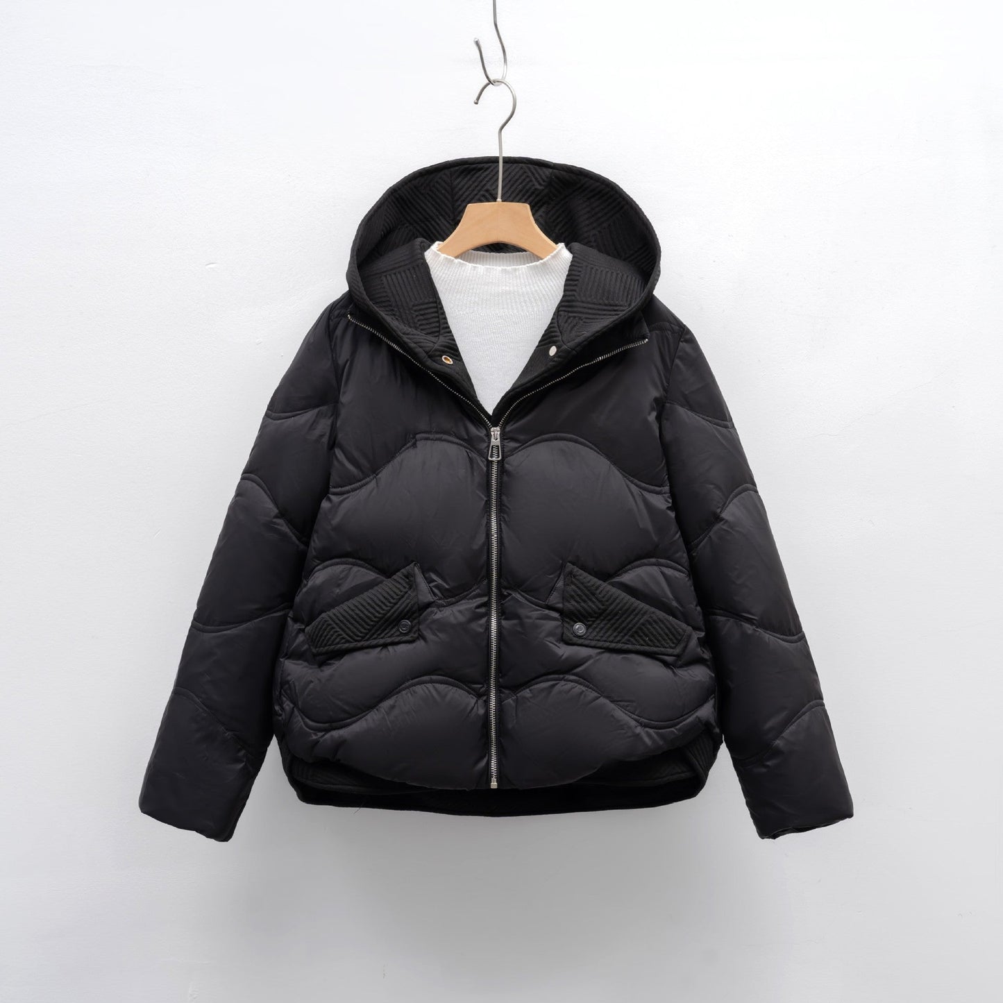 Street-Wave Womens Down Jacket With Adjustable Collar Puffer Coat For Cold Weather Warmth