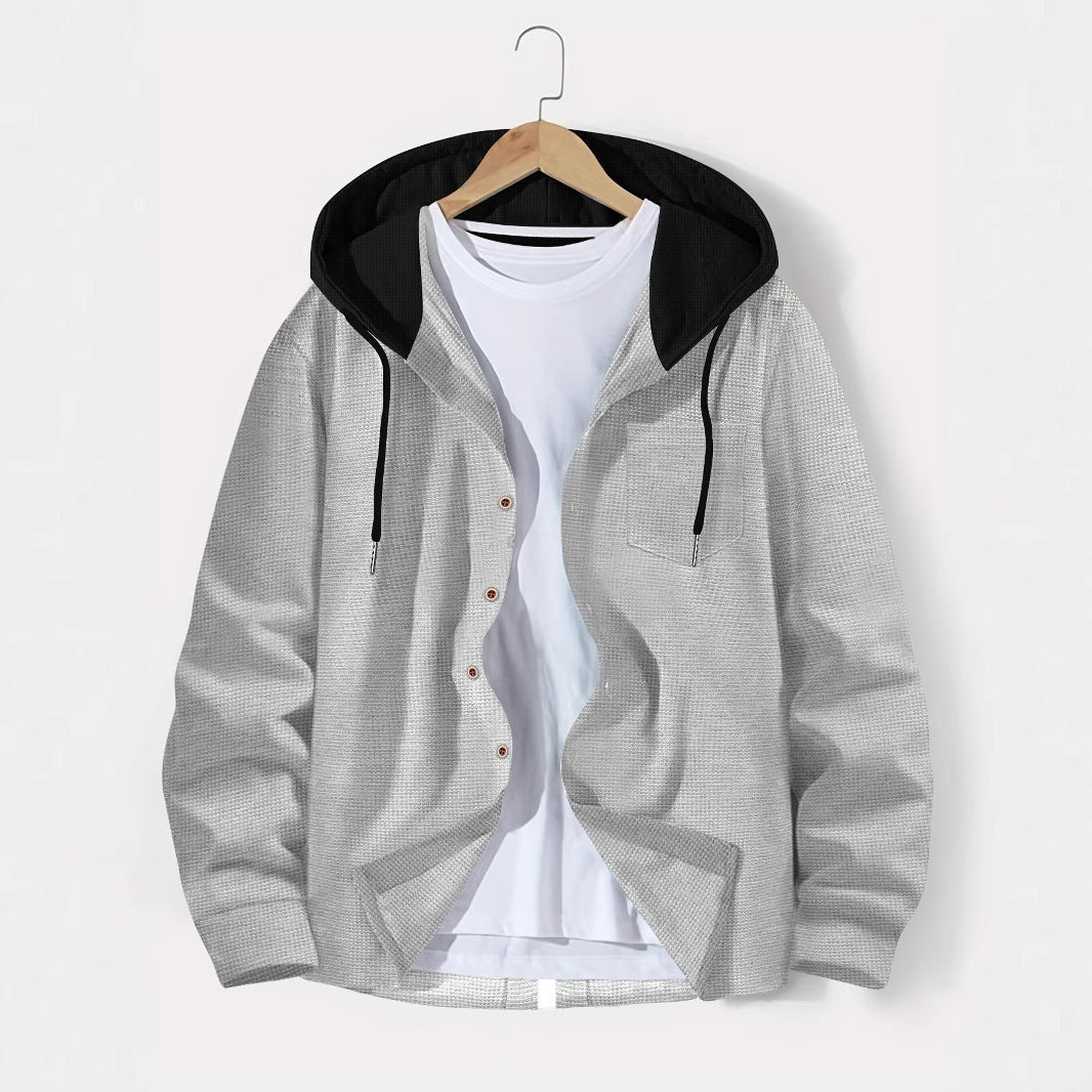 Street-wave Men's Casual Hooded Jacket With Plaid Pattern For Everyday Comfort And Versatility Outerwear