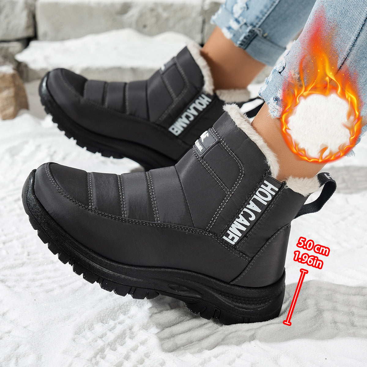 Street Wave Womens Winter Boots With Warm Fur Lining Water Resistant Insulated Comfort